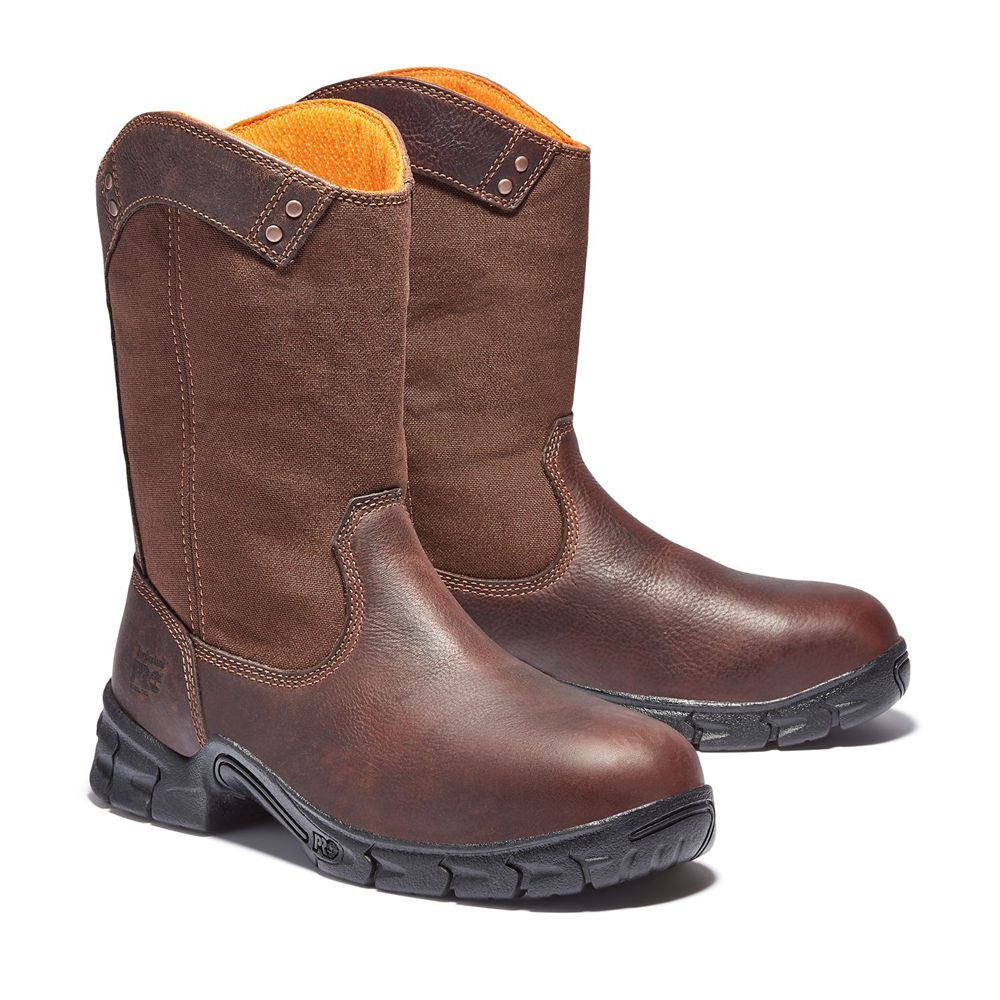 Botas Masculino - Timberland Pro Excave Wellington Steel Toe - NJXQY1348 - Marrom